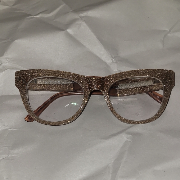 L.A.M.B. Accessories - L.A.M.B. Glitter Cat-Eye Glasses in Champagne